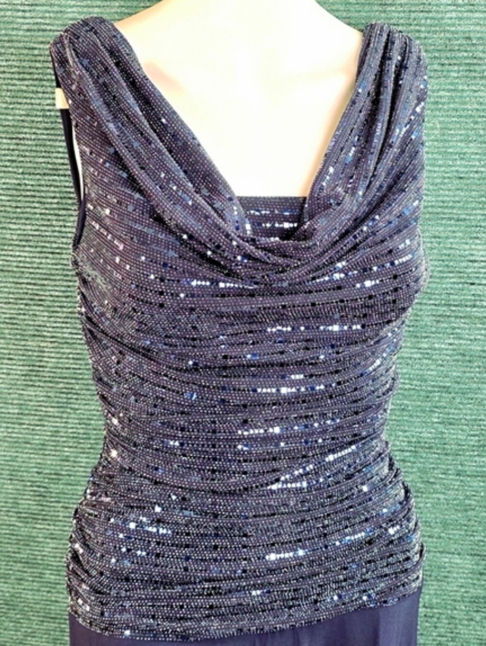 R & M Richards Petite Metallic Maxi-dress Mother Of The Bride Dress - Picture 7 of 11